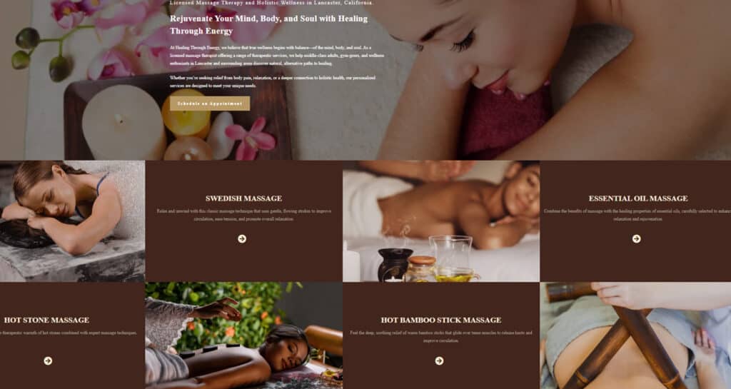Healing Through Energy Website Created by Dadigitalsense Marketing