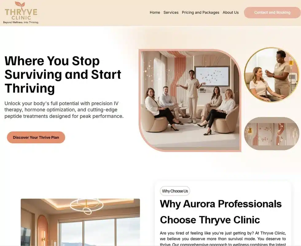 Thryve Clinic Website Created by Dadigitalsense Marketing