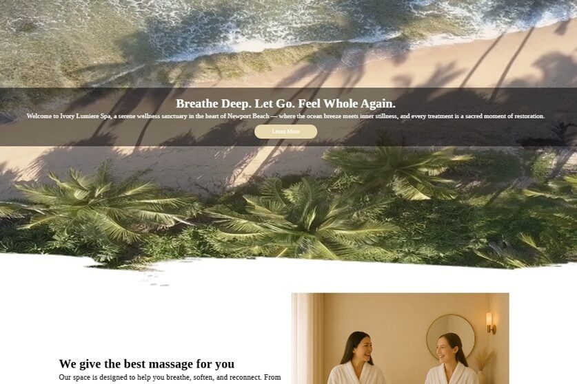 Ivory Lumiere Spa Website Created by Dadigitalsense Marketing Ivory Lumiere Spa Website Created by Dadigitalsense Marketing